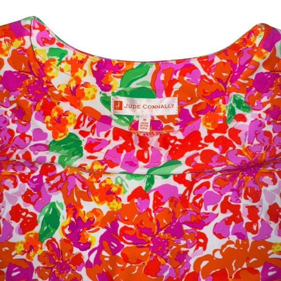 Jude Connally Performance Floral Bright Dress Size M short sleeves beach resort - Picture 5 of 10